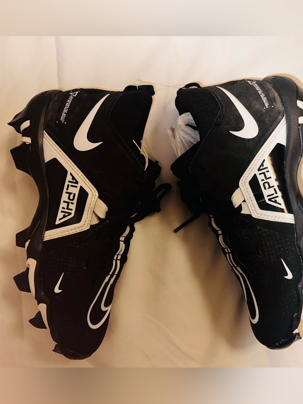 Nike Alpha Boys Black and White Football Cleats